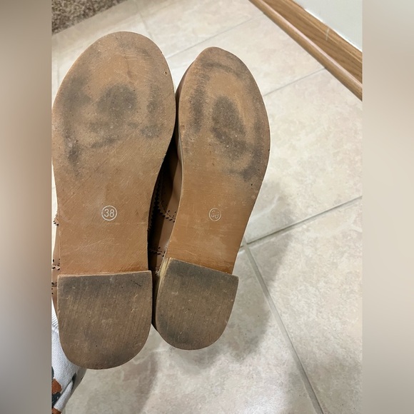 Brogue Lace Up Wing Tip Oxford College Style Flat Shoes - Picture 7 of 9